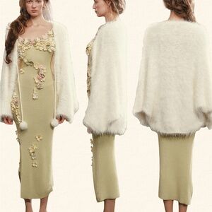 NEW WITH TAGS Floral Embellished Knit Dress